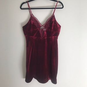 Cotton Candy red velvet mini dress